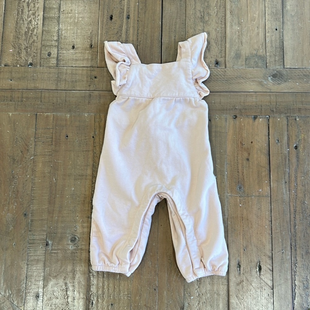 City mouse pink ruffled overalls
